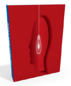 Un libro rojo con una bombilla Cómo montar tu empresa sin morir en el intento (EXP CARTOON) colgando de él.