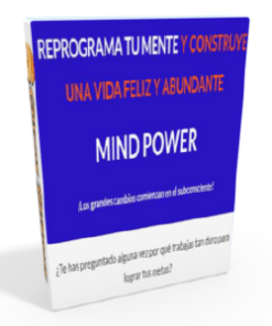 Un libro **Mind Power - Agustin Bravo** azul y blanco.