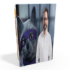La portada de un libro con un hombre y un gato que presenta Creación de pelo 3D con XGen de Maya.